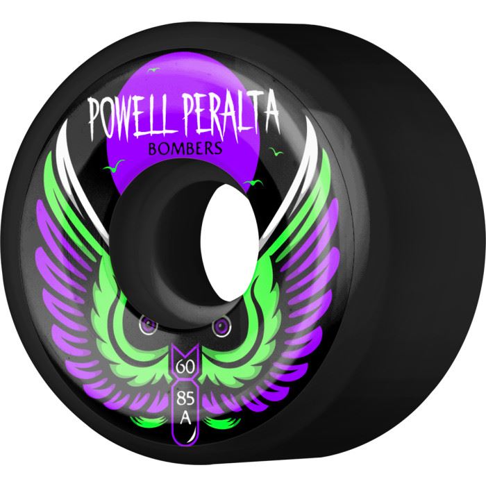 Powell Peralta 'Bomber 3' Skateboard Wheels 85a Black - Skatewarehouse.co.uk