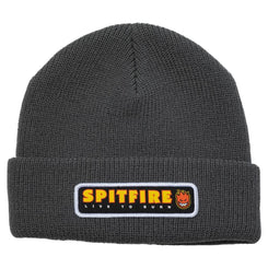 Spitfire Cuff Beanie Ltb Patch Charcoal - O/S - Skatewarehouse.co.uk