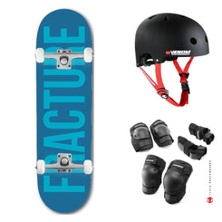 Fracture Fade Teal x Venom Custom Complete Skateboard Bundle - 8.25"