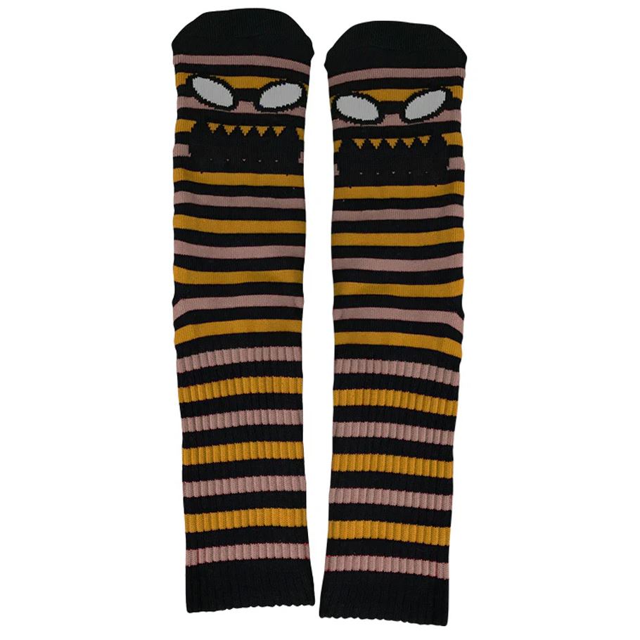 Toy Machine Monster Face Mini Stripes Black / Mustard Socks