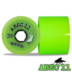 ABEC 11 - Reflex Bigzigs - Lime - 75 / 80A - Set 4 Skateboard Wheels - 75mm