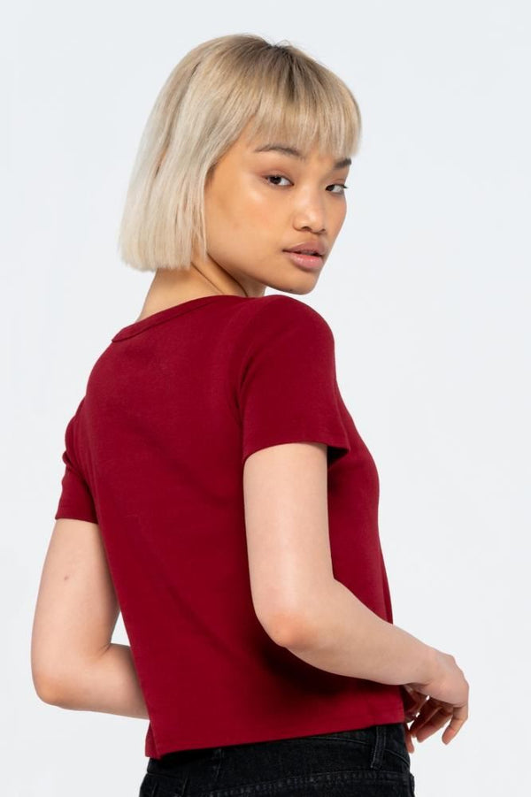 Santa Cruz Womens T-Shirt Heart Strip T-Shirt - Ruby Red - Skatewarehouse.co.uk