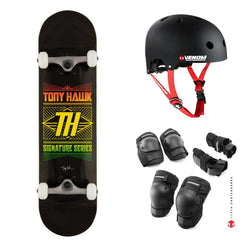 Tony Hawk SS 180+ Stacked Logo Black Complete Skateboard Bundle - 8.0"