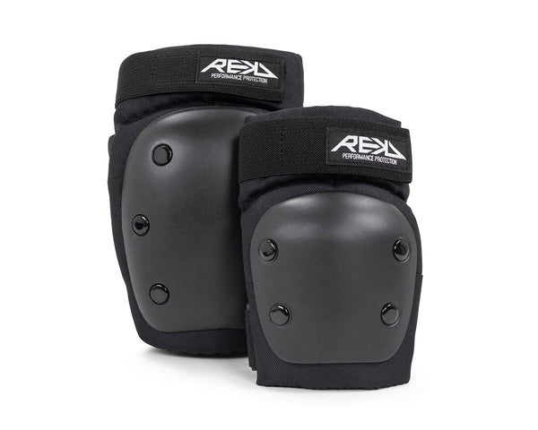 REKD Youth Heavy Duty Skateboard Skate Scooter BMX Double Pad Set - Black / Black - Skatewarehouse.co.uk