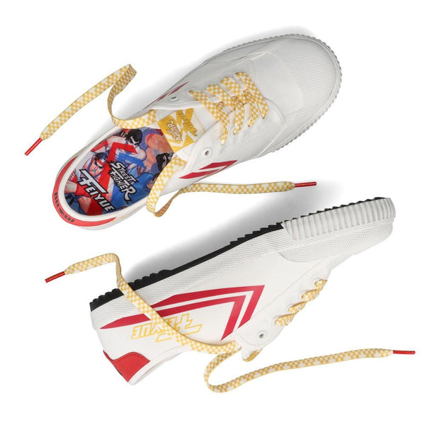 Feiyue x Street Fighter FE LO 1920 Ryu Martial Arts/Gym/Lifing Shoes - White / Red / Multi - Skatewarehouse.co.uk