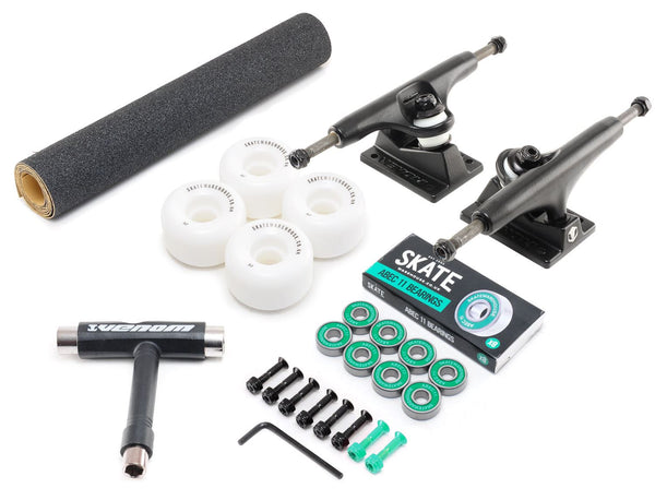 Venom x Skatewarehouse Full Skateboard Undercarriage Kit - Pro Hollow Black Trucks - Skatewarehouse.co.uk