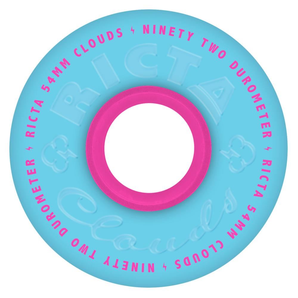 Ricta Skateboard Wheels Clouds 92a - Blue / Pink - Skatewarehouse.co.uk