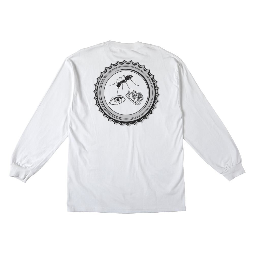 AntiHero L/S T-Shirt Bottle Cap - White / Multi Color Prints - Skatewarehouse.co.uk