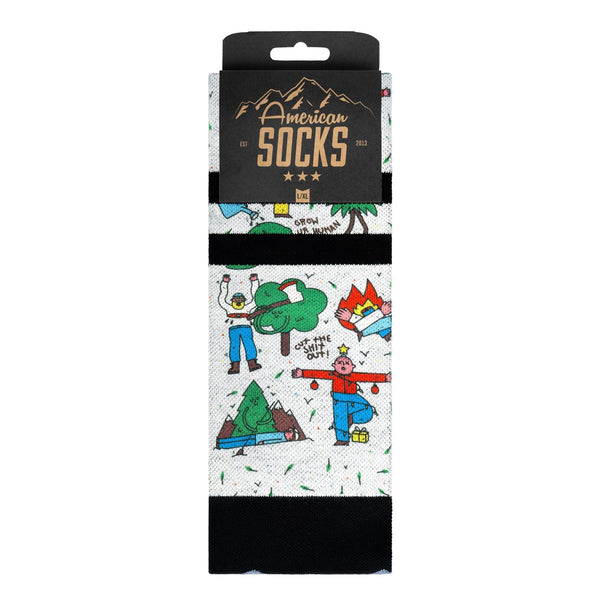 American Socks Leaf Me Alone - Snow Socks