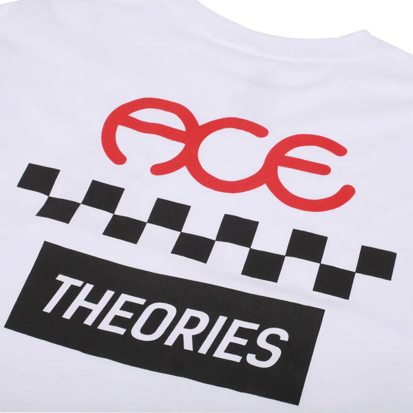 Theories x Ace Longsleeve White - Skatewarehouse.co.uk