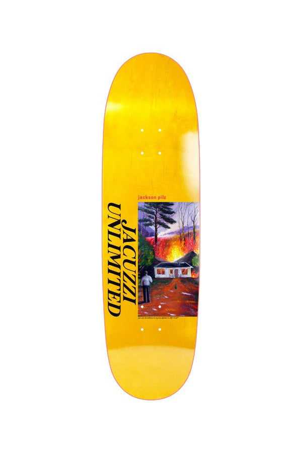 Jacuzzi Unlimited Jackson Pilz Lawn Fire - EX7 Yellow Skateboard Deck - 9.125