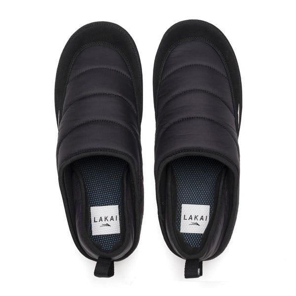 Lakai Owen Slippers Polyester Shoes - Black/White - Skatewarehouse.co.uk