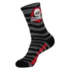 Powell Peralta Ripper Cotton Socks Stripes Charcoal / Black