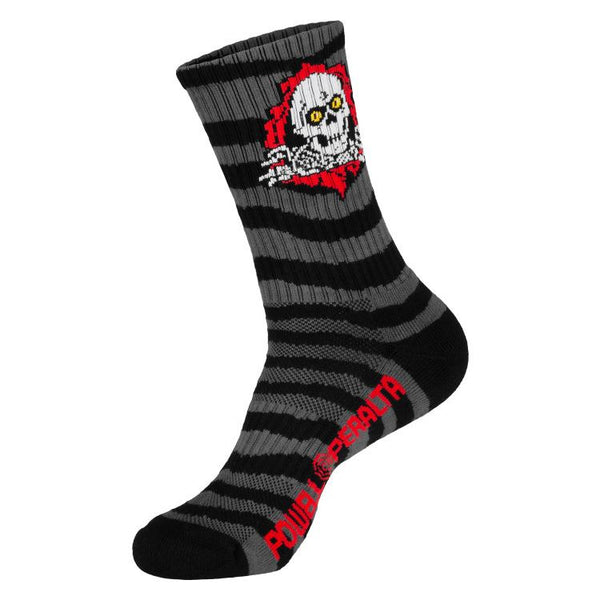 Powell Peralta Ripper Cotton Socks Stripes Charcoal / Black