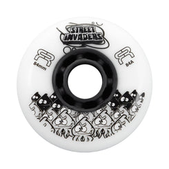 FR Street Invaders Wheel - Round Profile - White - 84mm / 84a (Set of 4)