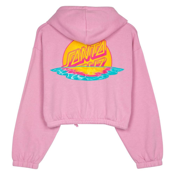 Santa Cruz Womens Zip Hood Sunrise Dot Zip Hood - Fondant Pink - Skatewarehouse.co.uk