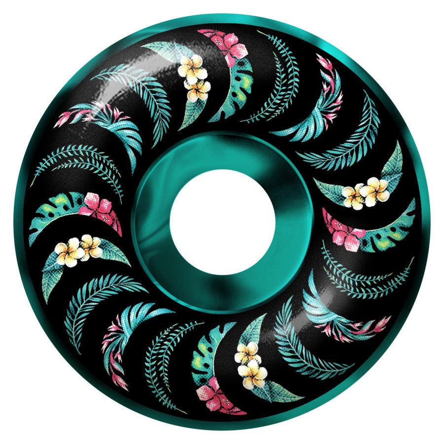 Spitfire F4 99Du Team Floral Classic  (Teal/Black Swirl) Skateboard Wheels