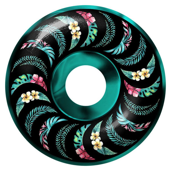 Spitfire F4 99Du Team Floral Classic  (Teal/Black Swirl) Skateboard Wheels