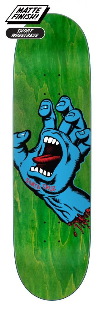 Santa Cruz Screaming Hand Green Skateboard Deck - 8.8