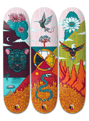 Drawing Boards The Medicine Wheel Set of 3 Skateboard Decks - 8.25