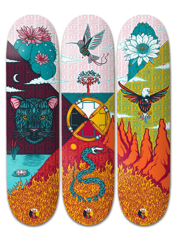Drawing Boards The Medicine Wheel Set of 3 Skateboard Decks - 8.25