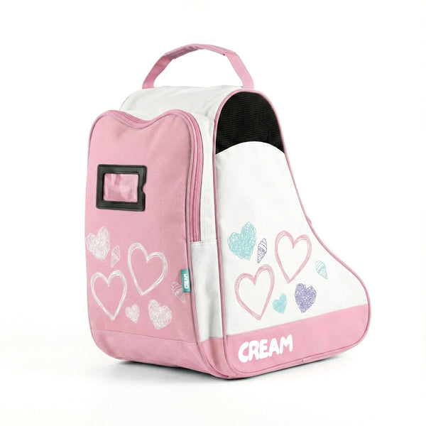 CREAM Quad Roller Skates Bag, OSFA - Hearts, White / Pink Accessories