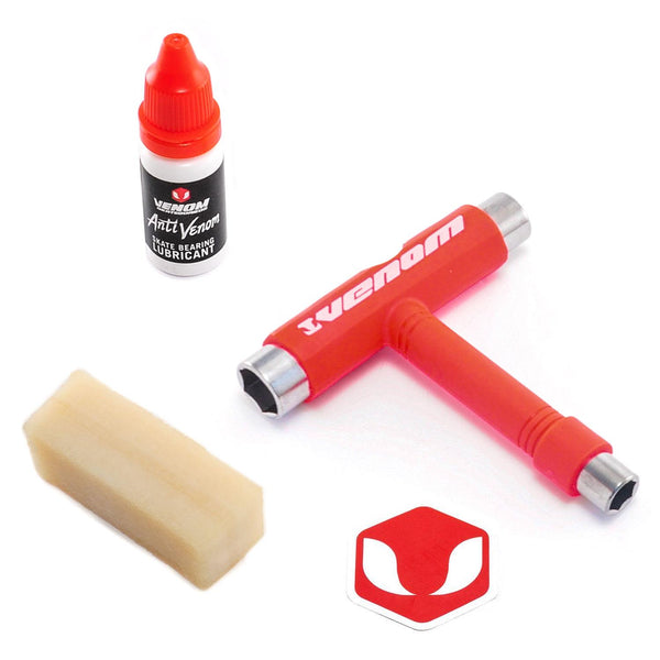 Venom Skateboards T Tool, Bearing Lubricant and Griptape Cleaner Gift Pack - Skatewarehouse.co.uk