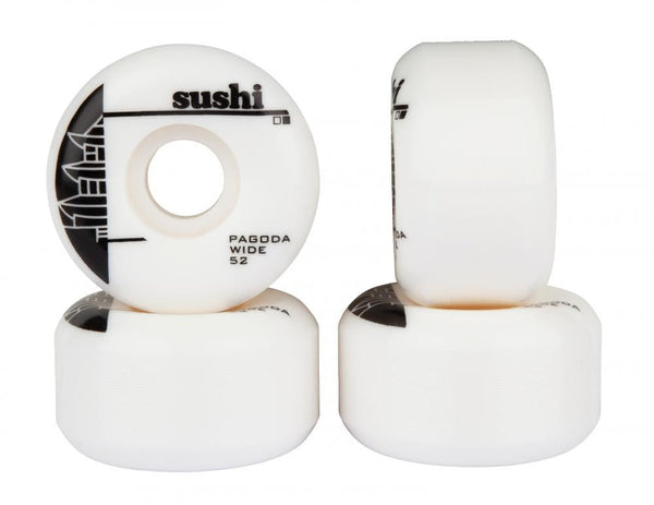 Sushi Skateboard Wheels Pagoda Wide - White - Skatewarehouse.co.uk