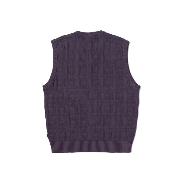 Interlaced Jacquard Overdyed Vest (Raisin)