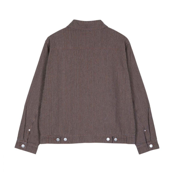 Santa Cruz Jacket Railroad Jacket - Brown Hickory Stripe - Skatewarehouse.co.uk