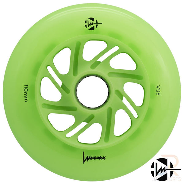 Luminous Led Inline Wheel (Set of 4 Wheels) - Green Apple Glow - 110Mm/85A - Skatewarehouse.co.uk
