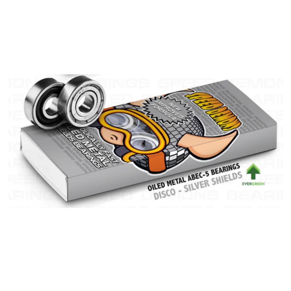 Speed Demons Disco Silver Abec 5 Skateboard Bearings