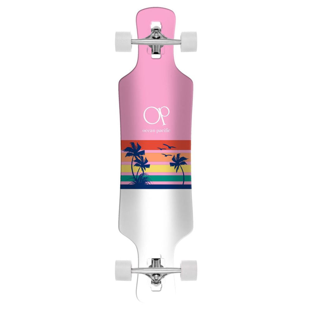 Ocean Pacific Sunset Drop Through Longboard Pink / White 39" 9.5"