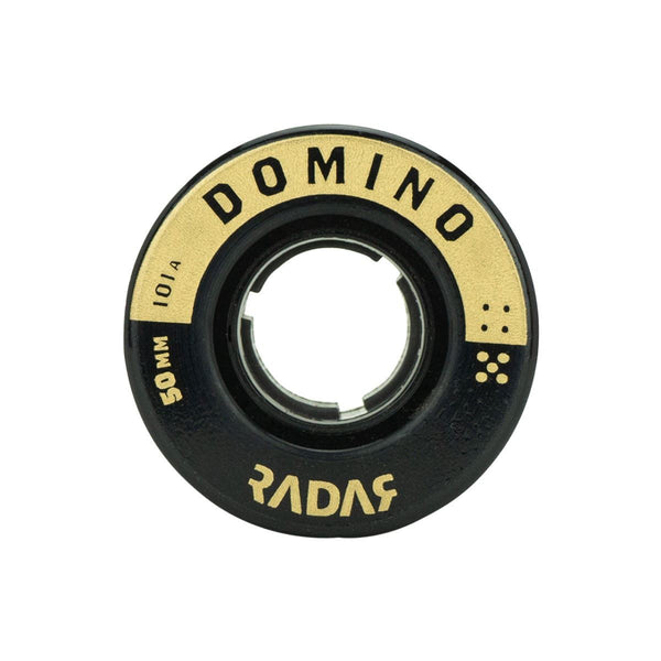 Radar (4) - Domino- Black / Gold - 50 x / 101A Skateboard Wheels - 31mm