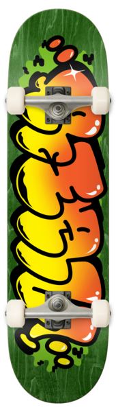 Real Bubble Letter Green Complete Skateboard - 8.5"