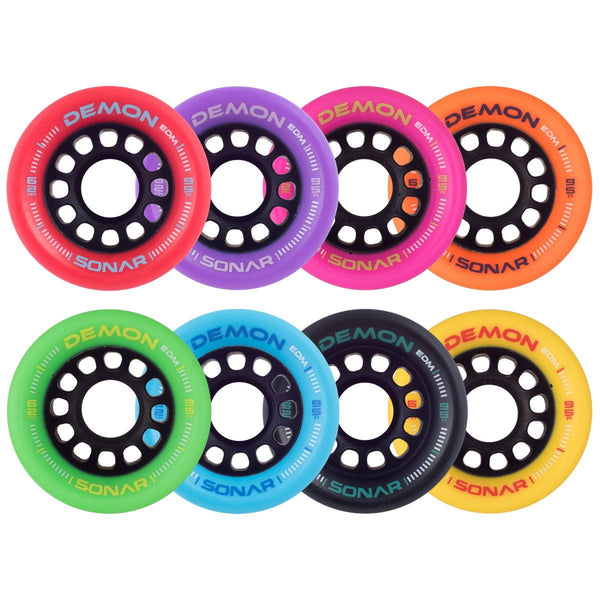 Sonar (4) Demon Edm - Black / 95a Skateboard Wheels - 62mm