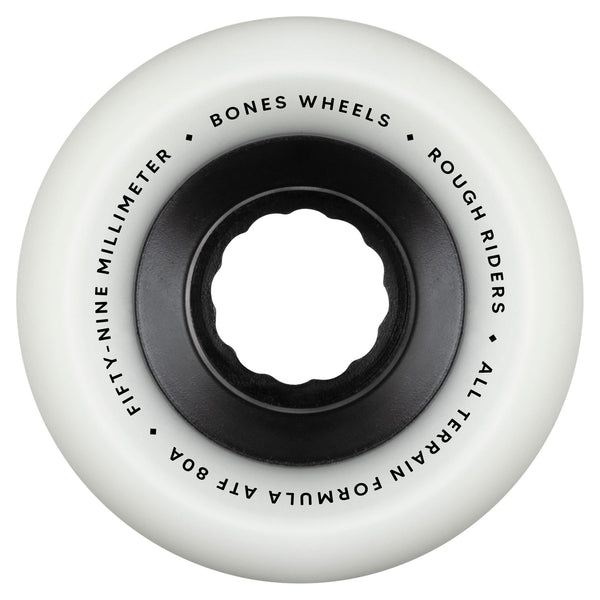 BONES All Terrain Formula Rough Riders • ATF • • 80A • White (Spring '26) Skateboard Wheels - 59mm