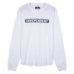 Independent L/S T-Shirt Bar Logo Thermal - White - Skatewarehouse.co.uk