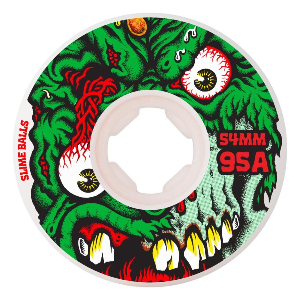 SlimeBalls Skateboard Wheels Roskopp Face Two Reissue 95a - White