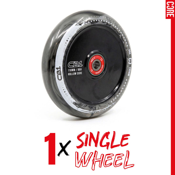 CORE CB1 Plastic Hollow Core Scooter 110mm - Black / White Scooter Wheels