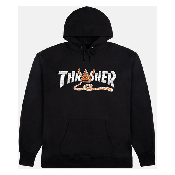 Thrasher x Toy Machine Hoody Pyramid - Black - Skatewarehouse.co.uk