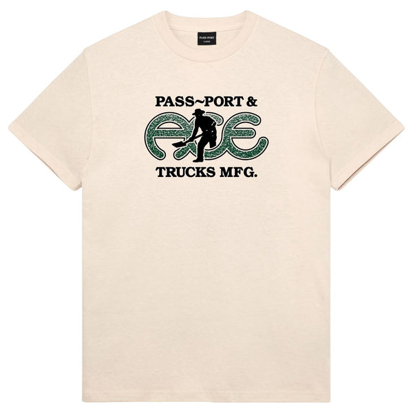 Ace x Passport 'Hammertone' Tee Natural - Skatewarehouse.co.uk