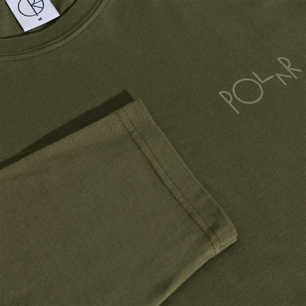 Polar Skate Co Steve Tee LS - Stroke Logo (Army Green) - S