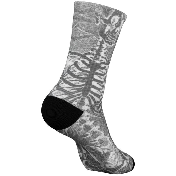 Powell Peralta SAS Skeleton Poly Blend Socks Charcoal