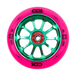 CORE CD1 Spoked Stunt Scooter Wheel 110mm - Pink/Teal - Skatewarehouse.co.uk