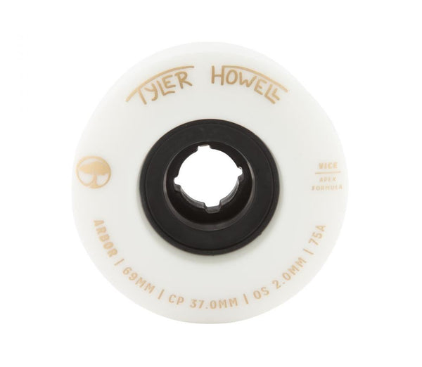 Arbor Signature Skateboard Wheels Vice Tyler Howell 75a - White - Skatewarehouse.co.uk