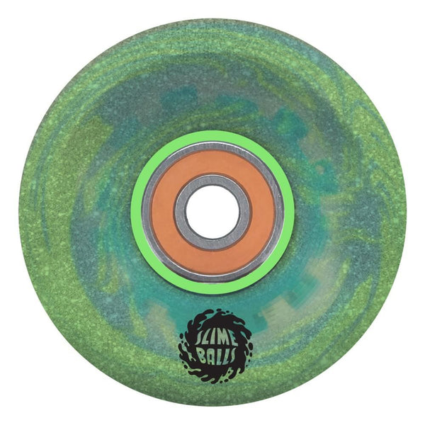 Slime Balls Skateboard Wheels Light Ups OG Slime 78a - Blue Green Glitter - Skatewarehouse.co.uk