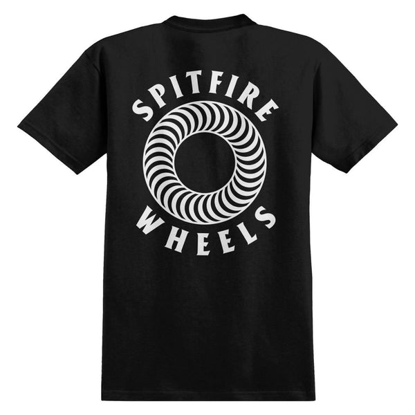 Spitfire Pocket T-Shirt Hollow Classic - Black / White - Skatewarehouse.co.uk