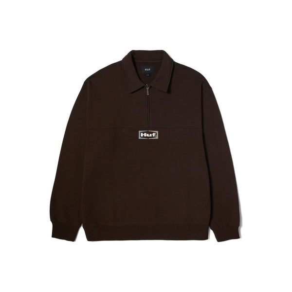 HUF Slate Quarter Zip Fleece (Espresso) - S