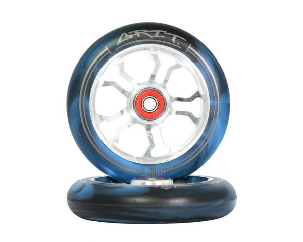 Grit 110mm Black / Blue-Black Swirl (Pair) Scooter Wheels